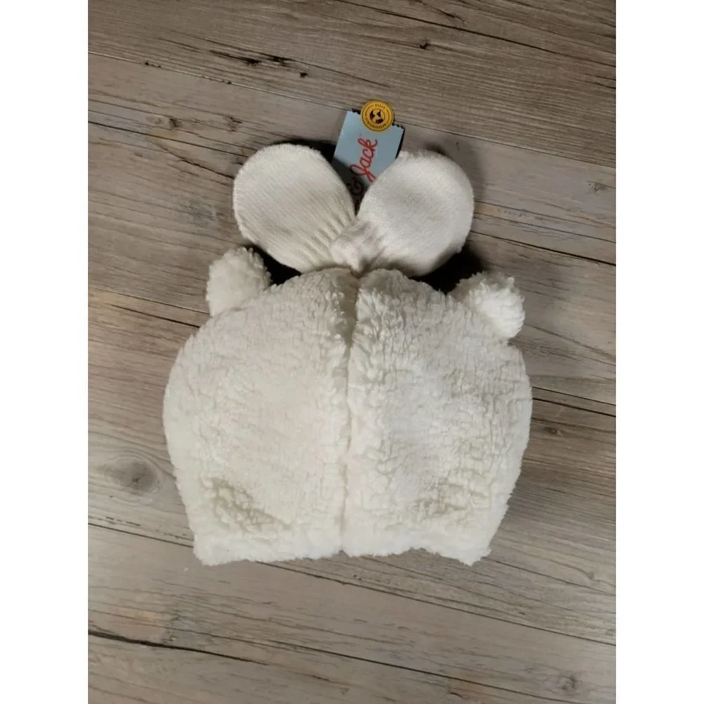 Cat & Jack Critter Beanie and Basic Magic Mitten Set 6-12M